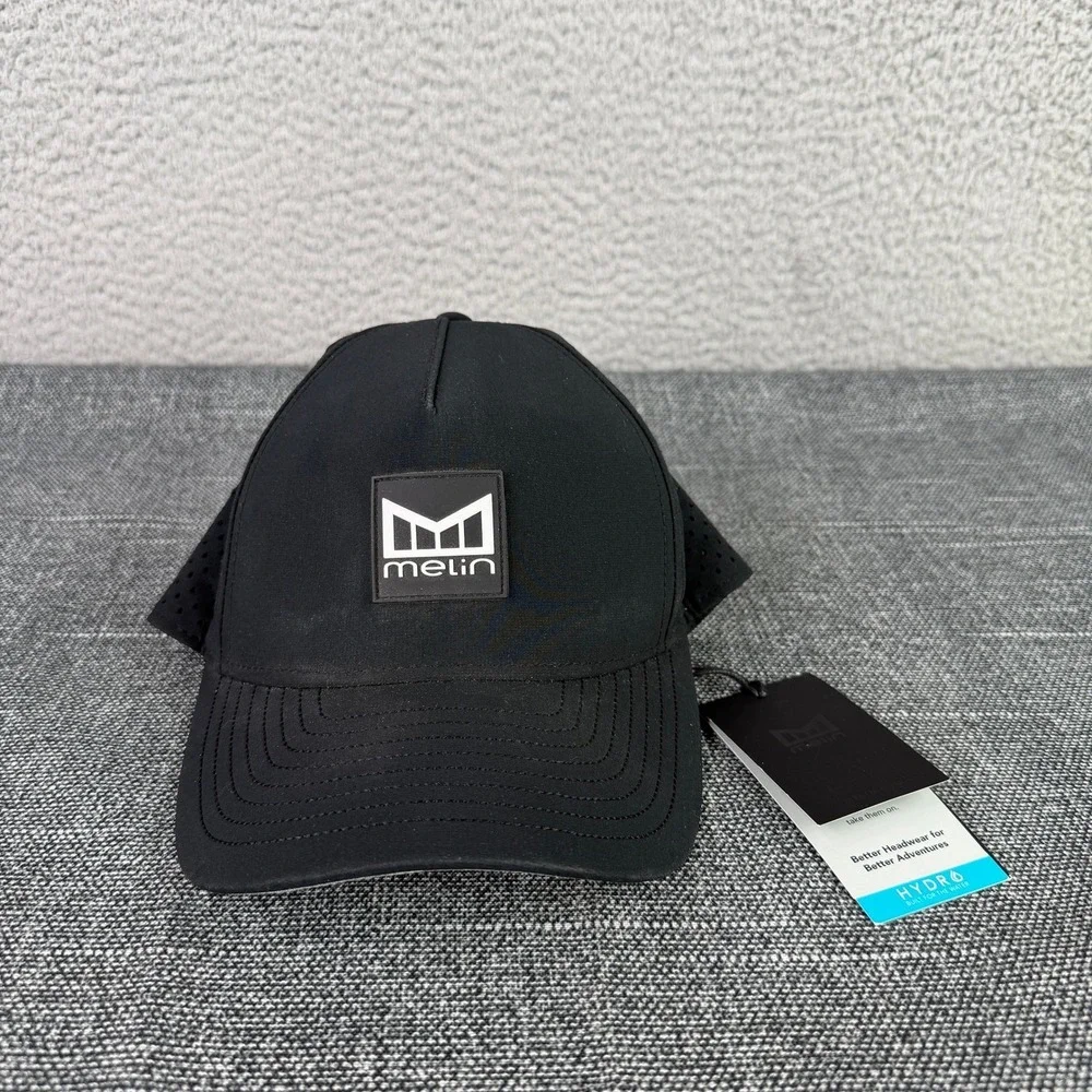 Melin Odyssey Stacked‎ Hydro Hat Mens OSM Black Water Resistant Snapback Cap